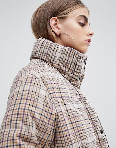 ベルシュカ レディース コート アウター Bershka check padded coat ベルシュカ レディース コート アウター Bershka check padded coat