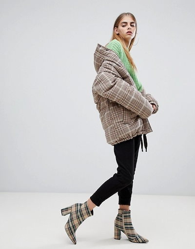 ベルシュカ レディース コート アウター Bershka check padded coat ベルシュカ レディース コート アウター Bershka check padded coat