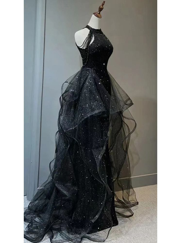 黒のイブニングドレス2025 気質とテール誕生日と成人式夏 moncheryl.com