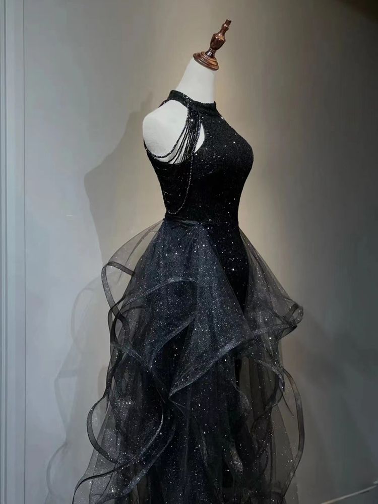 黒のイブニングドレス2025 気質とテール誕生日と成人式夏 moncheryl.com