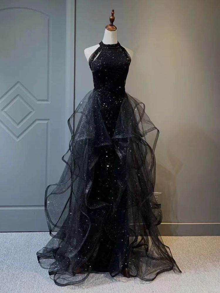 黒のイブニングドレス2025 気質とテール誕生日と成人式夏 moncheryl.com