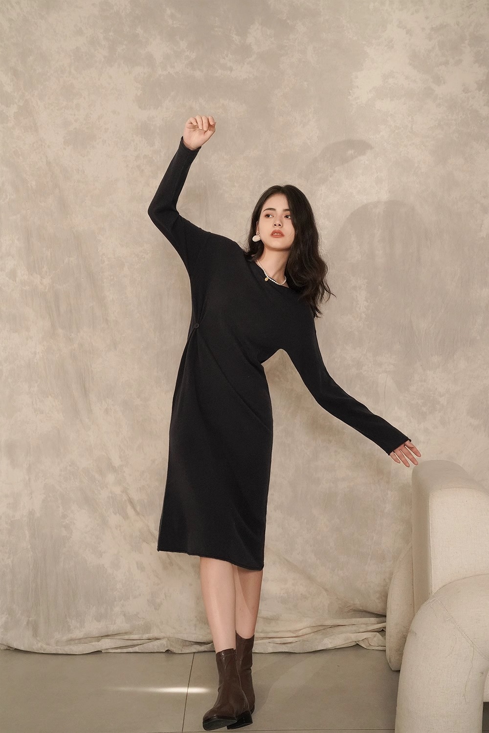秋 冬 ウール スリム ラウンドネック 長袖 ワンピース ワンピース 膝下 袖あり 長袖 襟なし 大人可愛い きれいめ シンプル 大人 上品 おしゃれ お洒落 無地 秋 冬 10代 20代 30代 秋 冬 ウール スリム ラウンドネック 長袖 ワンピース ワンピース 膝下 袖あり 長袖 襟なし 大人可愛い きれいめ シンプル 大人 上品 おしゃれ お洒落 無地 秋 冬 10代 20代 30代