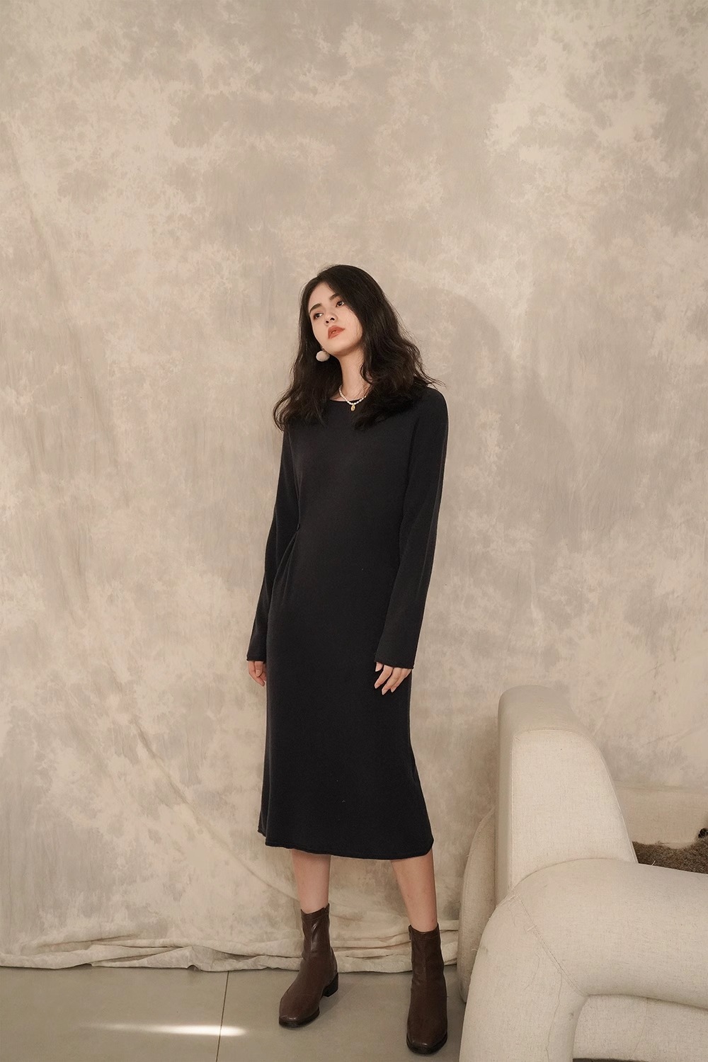 秋 冬 ウール スリム ラウンドネック 長袖 ワンピース ワンピース 膝下 袖あり 長袖 襟なし 大人可愛い きれいめ シンプル 大人 上品 おしゃれ お洒落 無地 秋 冬 10代 20代 30代 秋 冬 ウール スリム ラウンドネック 長袖 ワンピース ワンピース 膝下 袖あり 長袖 襟なし 大人可愛い きれいめ シンプル 大人 上品 おしゃれ お洒落 無地 秋 冬 10代 20代 30代