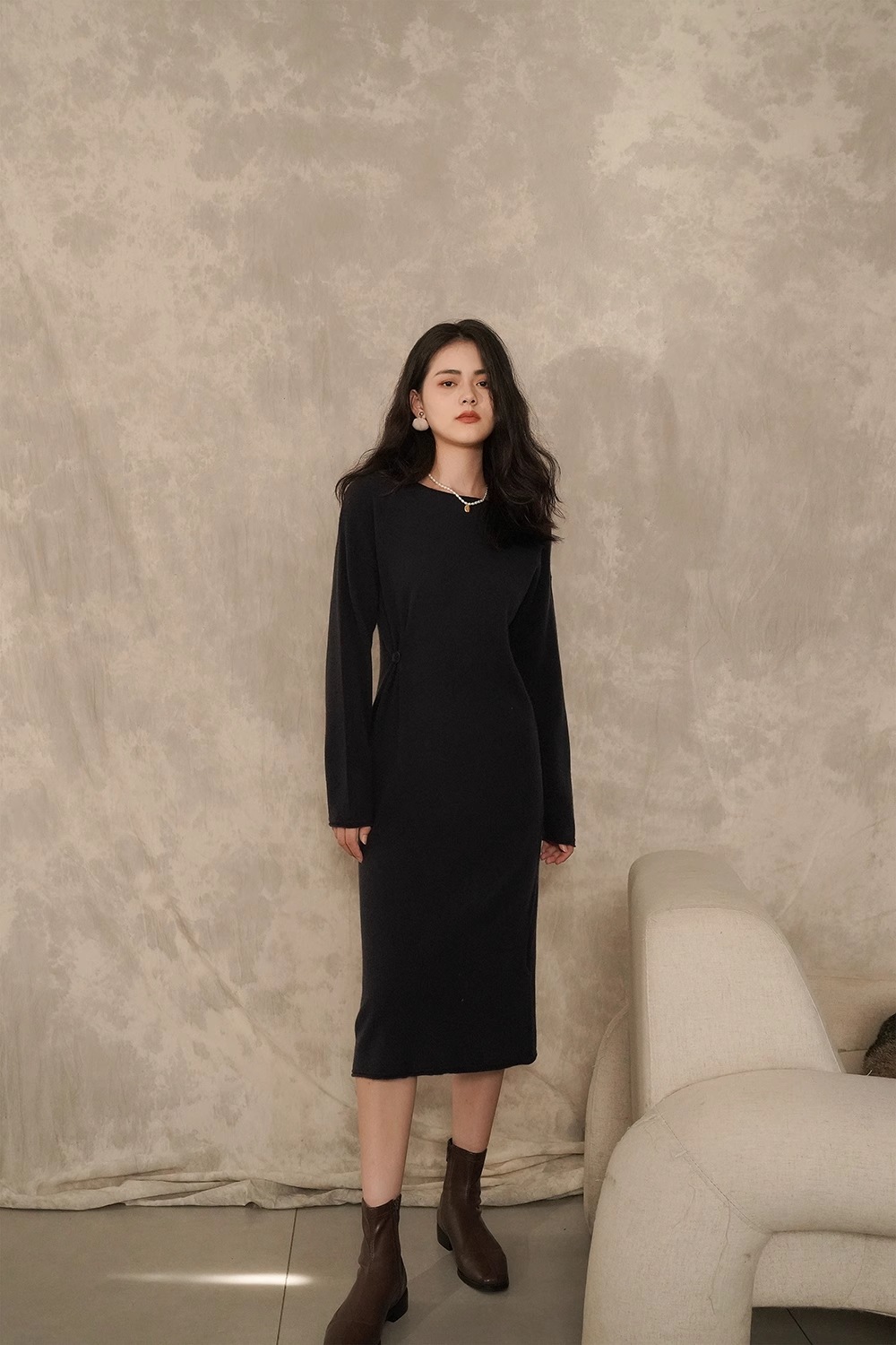 秋 冬 ウール スリム ラウンドネック 長袖 ワンピース ワンピース 膝下 袖あり 長袖 襟なし 大人可愛い きれいめ シンプル 大人 上品 おしゃれ お洒落 無地 秋 冬 10代 20代 30代 秋 冬 ウール スリム ラウンドネック 長袖 ワンピース ワンピース 膝下 袖あり 長袖 襟なし 大人可愛い きれいめ シンプル 大人 上品 おしゃれ お洒落 無地 秋 冬 10代 20代 30代
