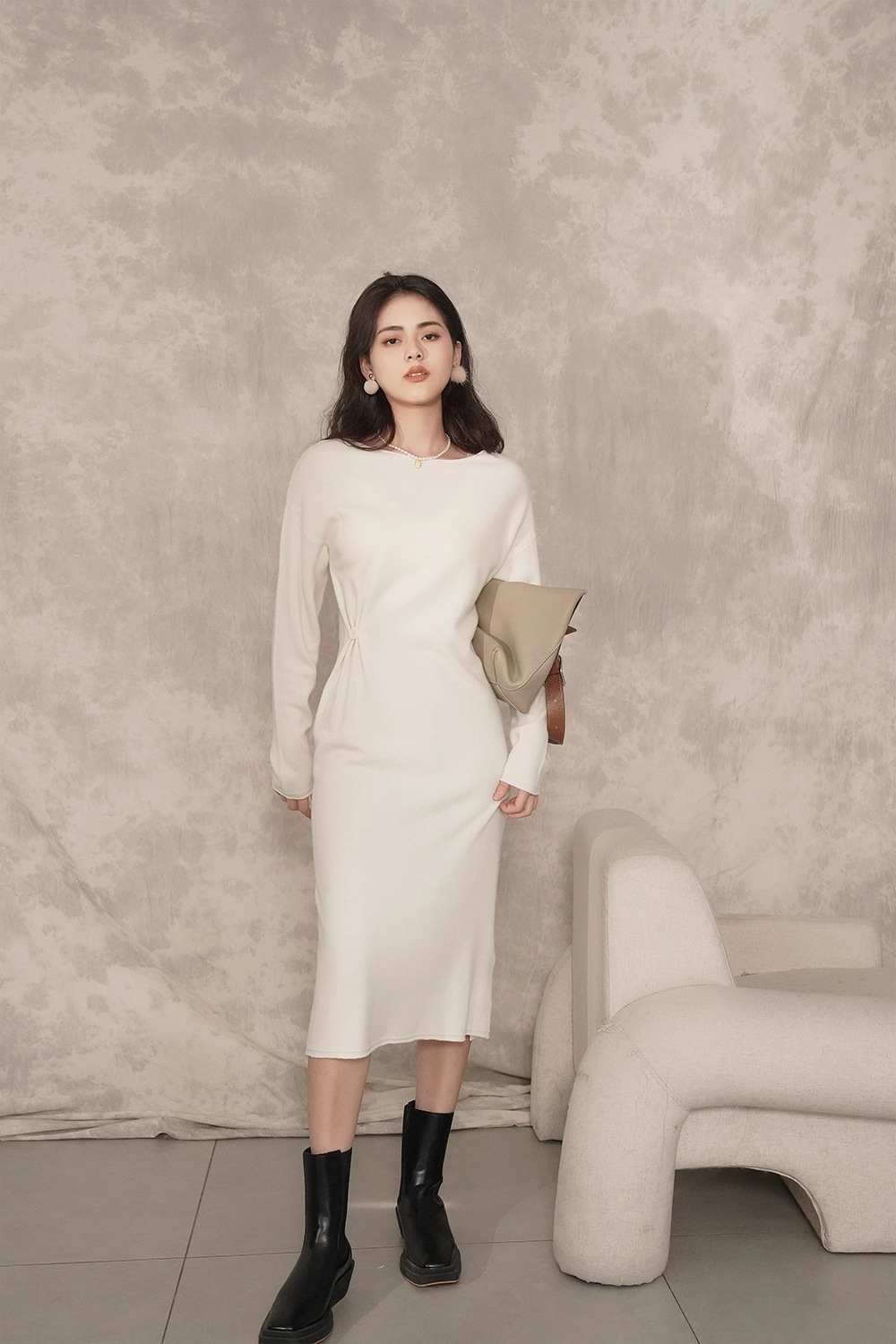 秋 冬 ウール スリム ラウンドネック 長袖 ワンピース ワンピース 膝下 袖あり 長袖 襟なし 大人可愛い きれいめ シンプル 大人 上品 おしゃれ お洒落 無地 秋 冬 10代 20代 30代 秋 冬 ウール スリム ラウンドネック 長袖 ワンピース ワンピース 膝下 袖あり 長袖 襟なし 大人可愛い きれいめ シンプル 大人 上品 おしゃれ お洒落 無地 秋 冬 10代 20代 30代