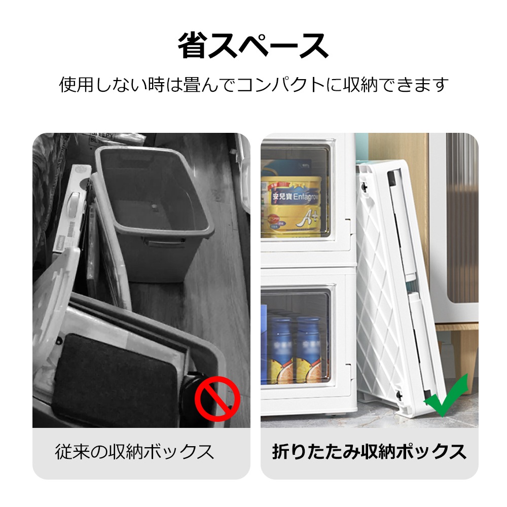 収納ケース 大容量 防塵 防湿 持収納ケース 折りたたみ キャスター付き 前開き 扉付き 中身が見える 収納ボックス 積み重ね コンテナボックス プラスチック