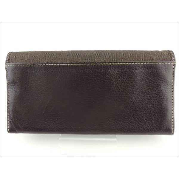 長財布 ファスナー付き 財布 GGキャンバス レディース メンズ ブラウン ベージュ 中古