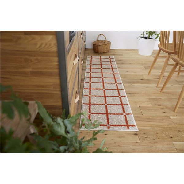 スミノエ 洗える キッチンマット オセロ 約幅45x長さ240cm オレンジ 日本製 スミノエ 洗える キッチンマット オセロ 約幅45x長さ240cm オレンジ 日本製