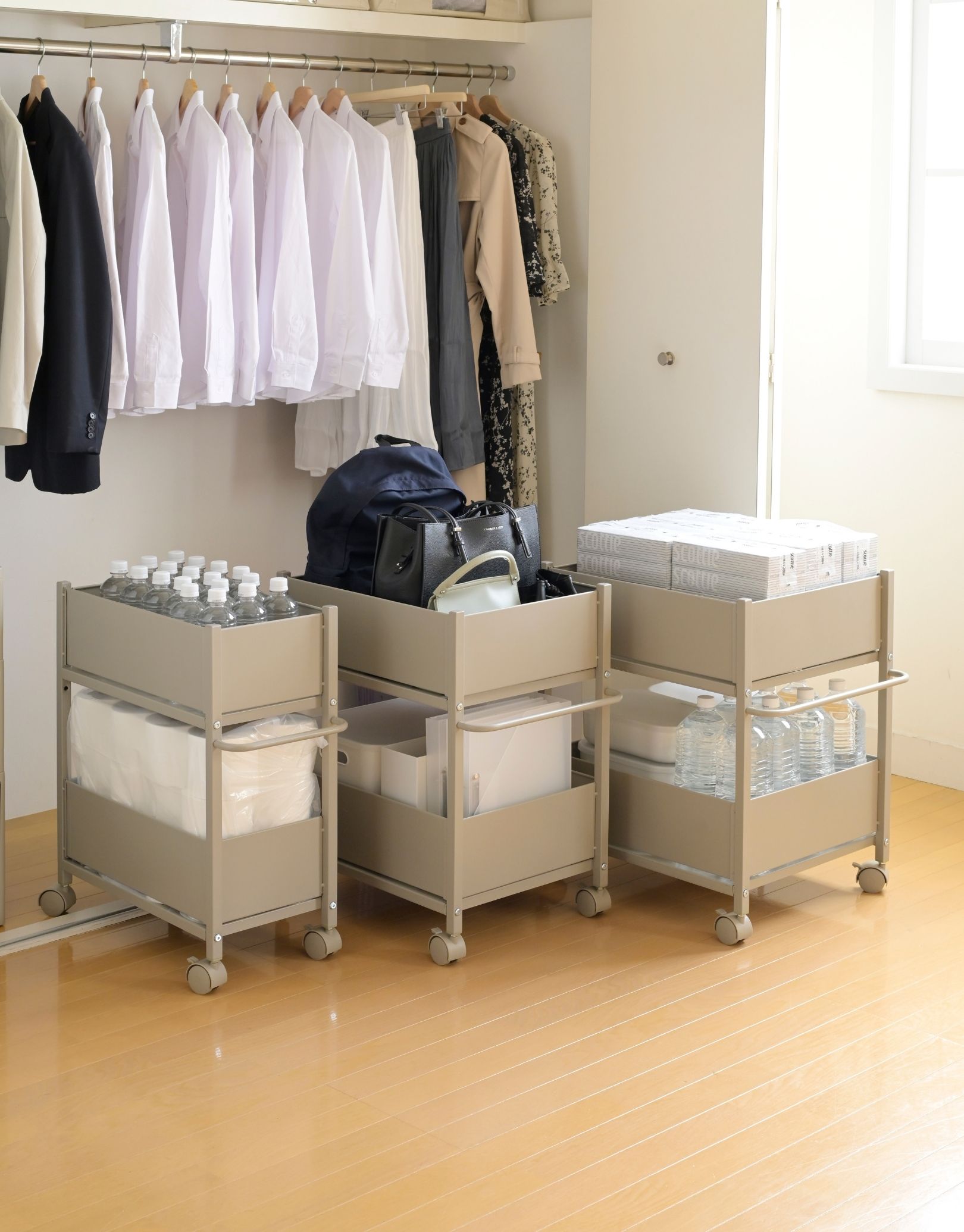 頑丈 収納ラック キャスター付き 奥行き57 高さ65 幅38cm