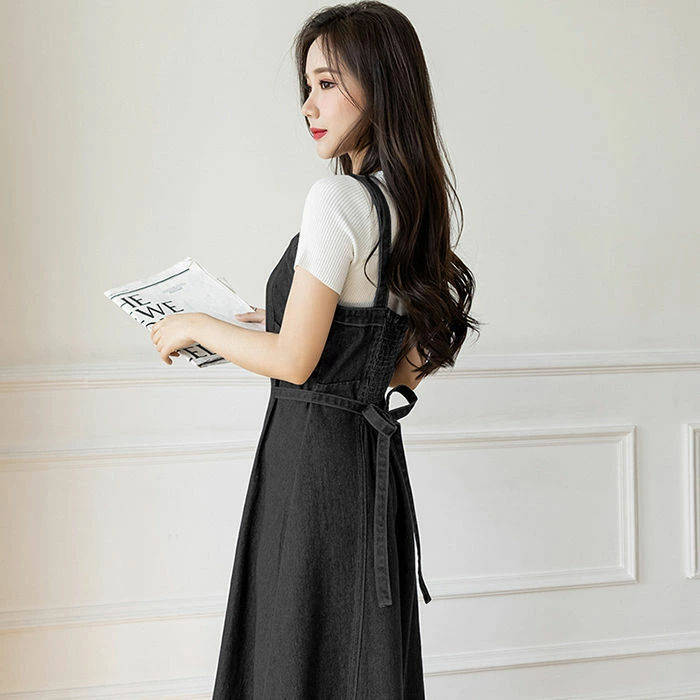 一部即納 サロペット ワンピース デニム デニムワンピース ジャンパースカート レディース サロペットワンピ ロングワンピース キャミソール ワンピース ゆったり 体型カバー 春 夏 秋 冬 オール