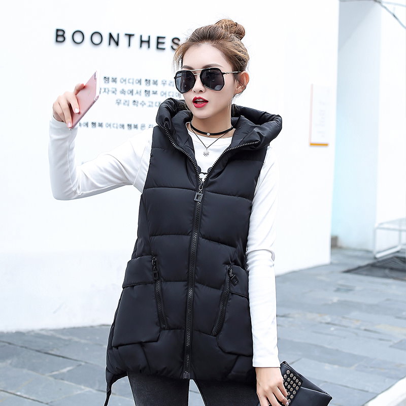 ロングベストレディースファッション帽子ベスト ジャケット韓国ファッションシンプル純色ロングタイプ中綿入りコート防寒秋冬新作大きいサイズアウター前開きチョッキベストルー ロングベストレディースファッション帽子ベスト ジャケット韓国ファッションシンプル純色ロングタイプ中綿入りコート防寒秋冬新作大きいサイズアウター前開きチョッキベストルー