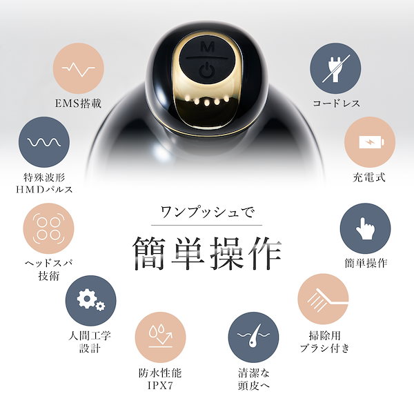 Qoo10] ウェイブウェイブ ヘッドスパ EMS 電気針 赤 LED