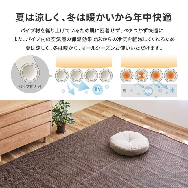 ラグ カーペット 洗える い草風 ござ 本間 3畳 191x286cm おしゃれ 夏用 ビニール素材 花ござ ライアン リバーシブル ラグ カーペット 洗える い草風 ござ 本間 3畳 191x286cm おしゃれ 夏用 ビニール素材 花ござ ライアン リバーシブル