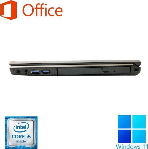 【サポート付き】富士通 ノートPC E736 Windows11 大容量メモリー:4GB 大容量SSD:256GB Office2019 & 液晶ディスプレイ19インチ