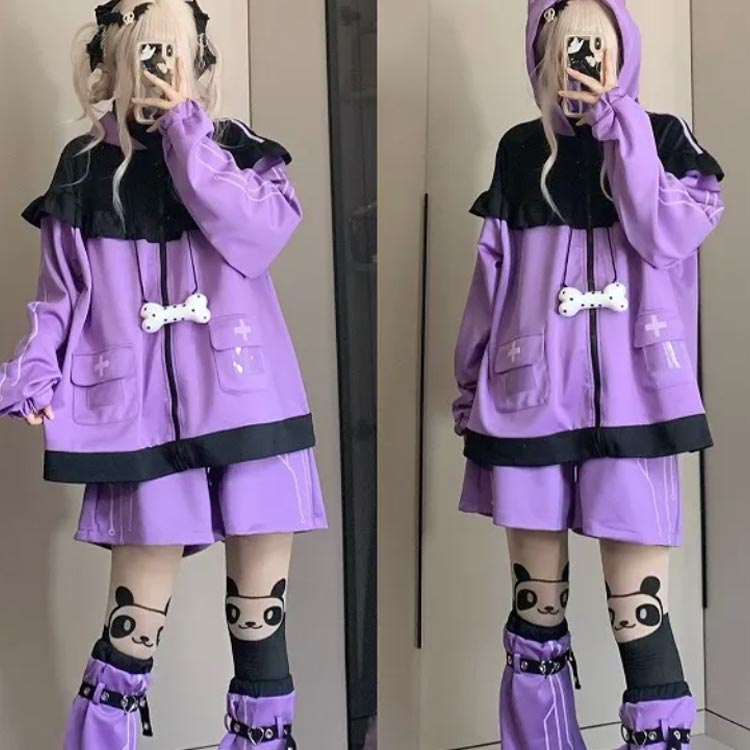 猫耳 パーカー 水色 地雷系 サブカル ジャージ 3点セット レディース メンズ フリルジャケット ブルゾン ハーフパンツ レッグウォーマー 長袖 上下セット 服 サブカル地雷 天使界隈 天使 水色界 猫耳 パーカー 水色 地雷系 サブカル ジャージ 3点セット レディース メンズ フリルジャケット ブルゾン ハーフパンツ レッグウォーマー 長袖 上下セット 服 サブカル地雷 天使界隈 天使 水色界