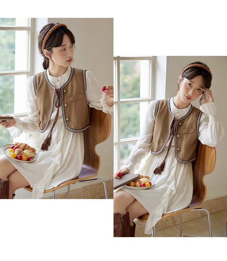 レディース セットアップ ワンピースセット ベスト+ワンピース オシャレ ファッション お洒落 シャツワンピース 膝丈ワンピース ゆったり 着痩せ 長袖 20代 30代 40代 きれいめ 2点セット