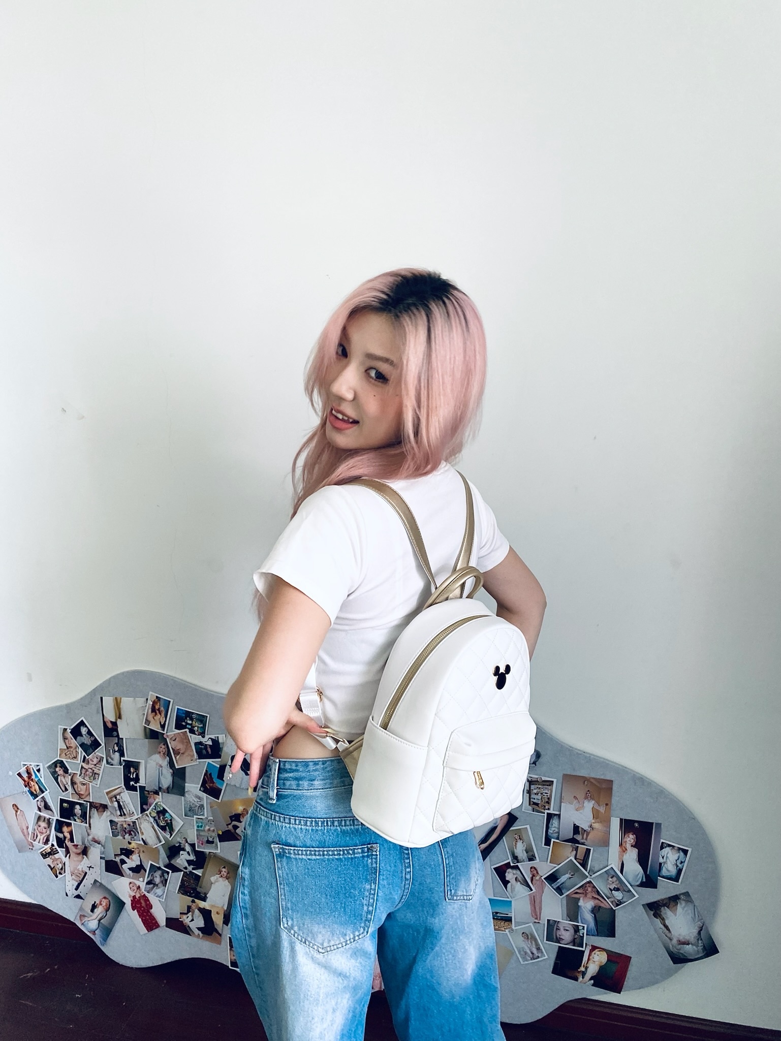 正規ライセンス ミッキー リュックサック キルティング レディース 通勤通学にも ホワイト