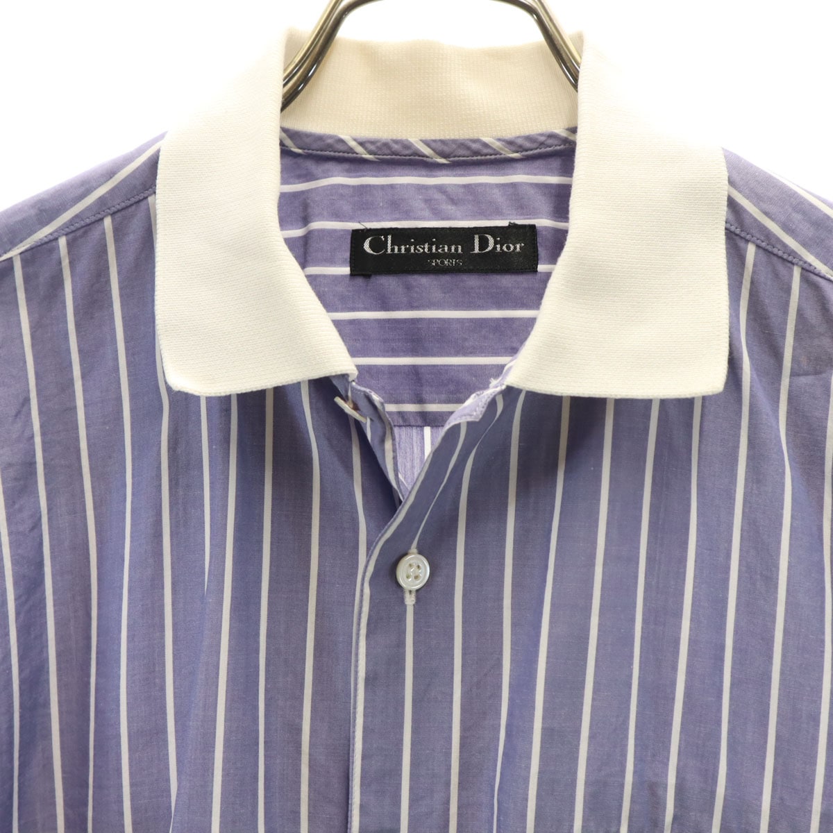 Christian Dior クリスチャンディオール 90s オールド ストライプ柄 半袖 シャツ M ネイビー系 メンズ 古着 Christian Dior クリスチャンディオール 90s オールド ストライプ柄 半袖 シャツ M ネイビー系 メンズ 古着