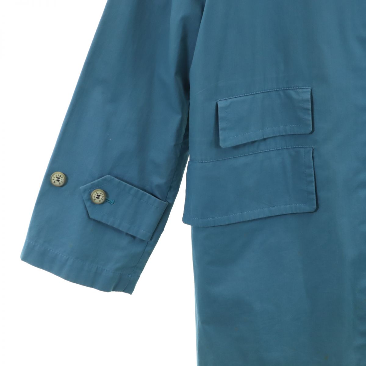 英国製 ステンカラーコート 34 ブルー系 レディース