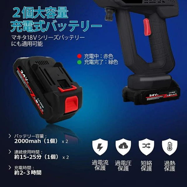 Qoo10] 高圧洗浄機 コードレス 充電式 ハンディ