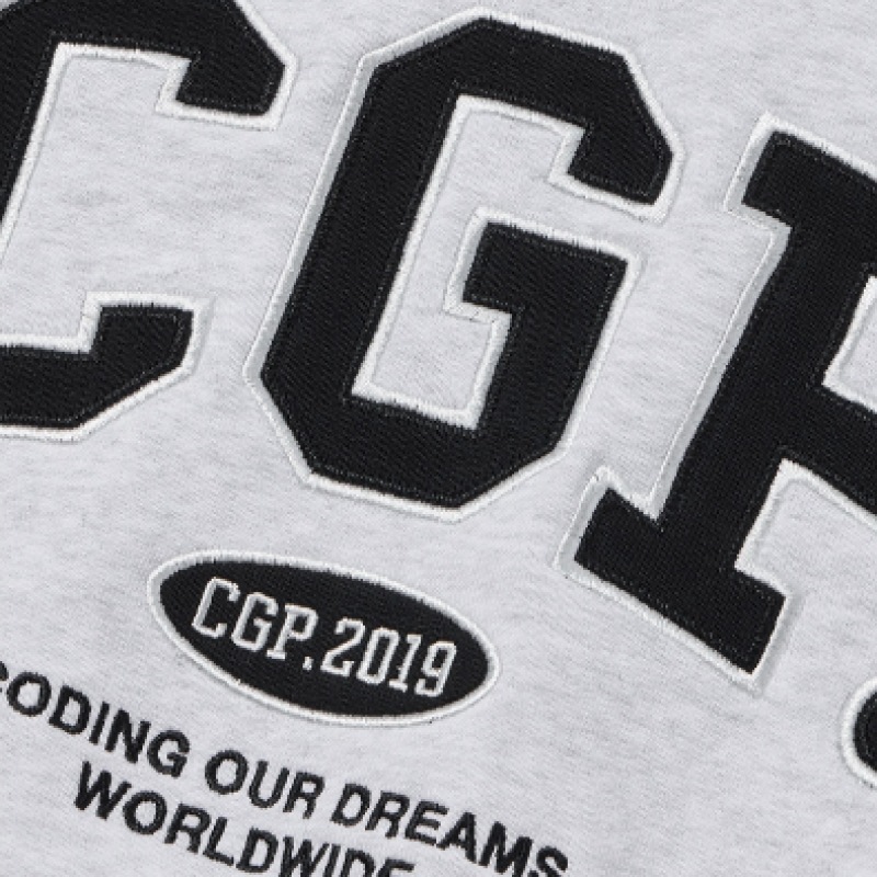 CODEGRY (レディース) CGP アーチロゴクロップパーカー_ライトグレー CODEGRY (レディース) CGP アーチロゴクロップパーカー_ライトグレー