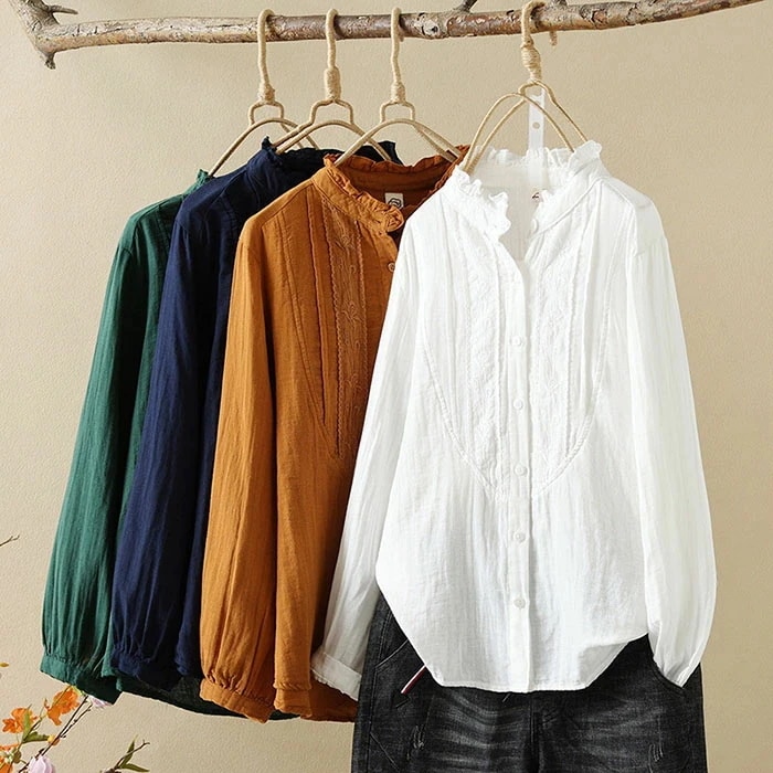 【20点セット】綿シャツ レディース フリル襟 ガーゼ シャツ ダブルガーゼ 花柄 刺繍 前開き ブラウス シャツブラウス 白シャツ 長袖 ガーゼシャツ トップス ガーゼコットン カジュアル ナチュラ 【20点セット】綿シャツ レディース フリル襟 ガーゼ シャツ ダブルガーゼ 花柄 刺繍 前開き ブラウス シャツブラウス 白シャツ 長袖 ガーゼシャツ トップス ガーゼコットン カジュアル ナチュラ
