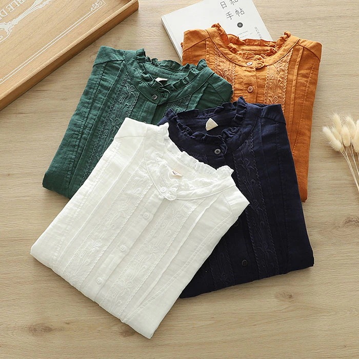 【20点セット】綿シャツ レディース フリル襟 ガーゼ シャツ ダブルガーゼ 花柄 刺繍 前開き ブラウス シャツブラウス 白シャツ 長袖 ガーゼシャツ トップス ガーゼコットン カジュアル ナチュラ 【20点セット】綿シャツ レディース フリル襟 ガーゼ シャツ ダブルガーゼ 花柄 刺繍 前開き ブラウス シャツブラウス 白シャツ 長袖 ガーゼシャツ トップス ガーゼコットン カジュアル ナチュラ