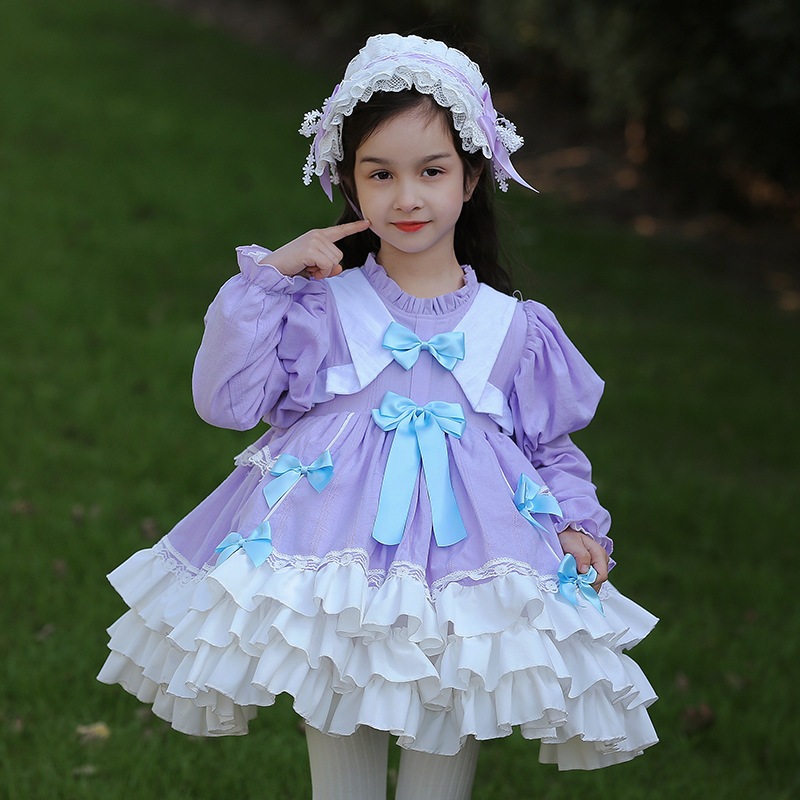 子供服女の子パフスリーブプリンセスドレス子供用スカート