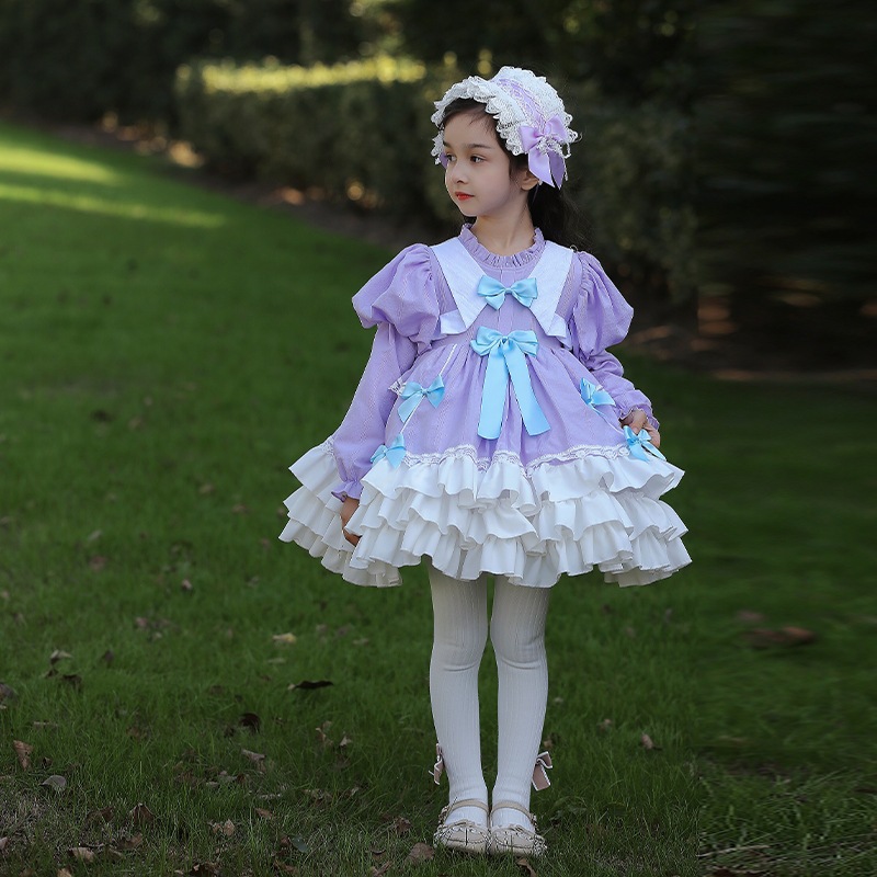 子供服女の子パフスリーブプリンセスドレス子供用スカート