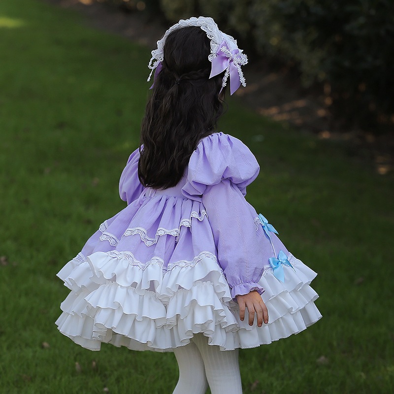 子供服女の子パフスリーブプリンセスドレス子供用スカート