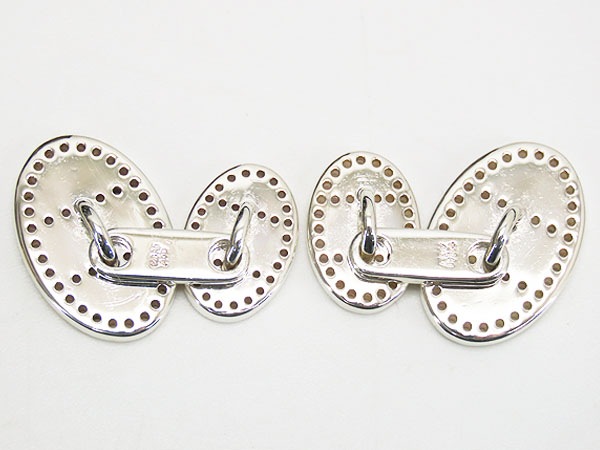 美品エルメスHリュバンエクリプスエブリンパンチングロゴカフスカフスボタンカフリンクスシルバー925AG925