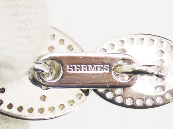 美品エルメスHリュバンエクリプスエブリンパンチングロゴカフスカフスボタンカフリンクスシルバー925AG925