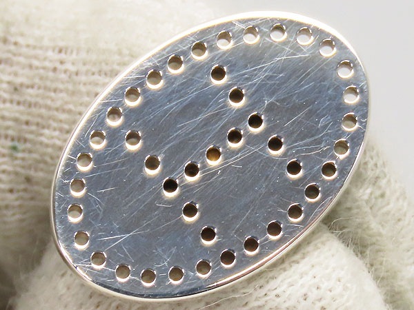 美品エルメスHリュバンエクリプスエブリンパンチングロゴカフスカフスボタンカフリンクスシルバー925AG925