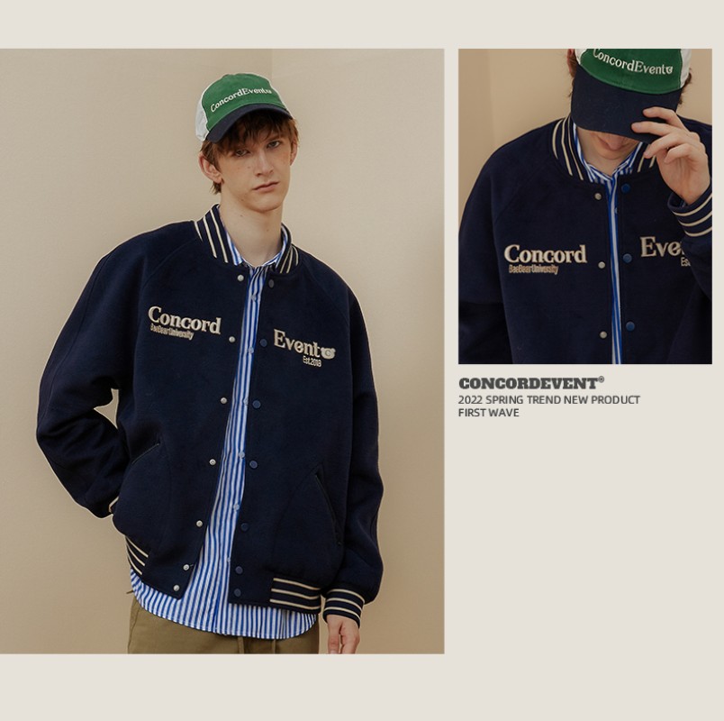 ConE 2024春新作レトロベースボールジャケットトレンドブランドファッションカップルジャケットメンズとレディースイントレンド ConE 2024春新作レトロベースボールジャケットトレンドブランドファッションカップルジャケットメンズとレディースイントレンド