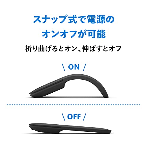 マイクロソフト アーク マウス ELG-00007 : ワイヤレス 薄型 コンパクト 縦横スクロール