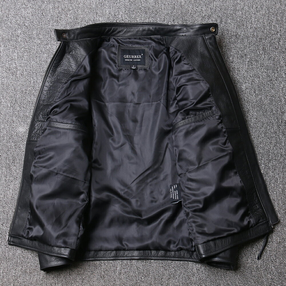 ライダースジャケットメンズアウターラム革レザージャケット本革ミリタリー立て襟シングル牛革アウターブルゾンダブルライダースMA-12 ライダースジャケットメンズアウターラム革レザージャケット本革ミリタリー立て襟シングル牛革アウターブルゾンダブルライダースMA-12