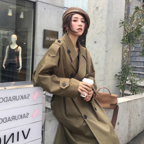 カジュアルコート ダブルブレスト シンプル クラシック ベルト シック 女性 A1891 カジュアルコート ダブルブレスト シンプル クラシック ベルト シック 女性 A1891