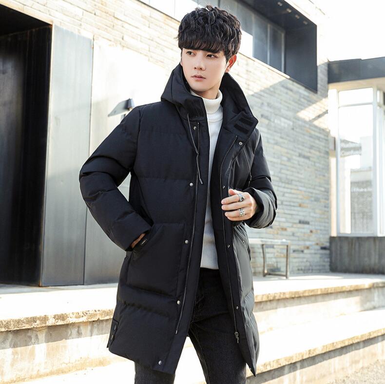 ダウンコート メンズ 無地 防寒着 フード付き ビジネスコート ロング丈 冬物 秋冬 ダウンジャケット カッコイイ ロングコート 冬服 カジュアル 通勤 通学 中綿コート アウター 暖かい オーバー