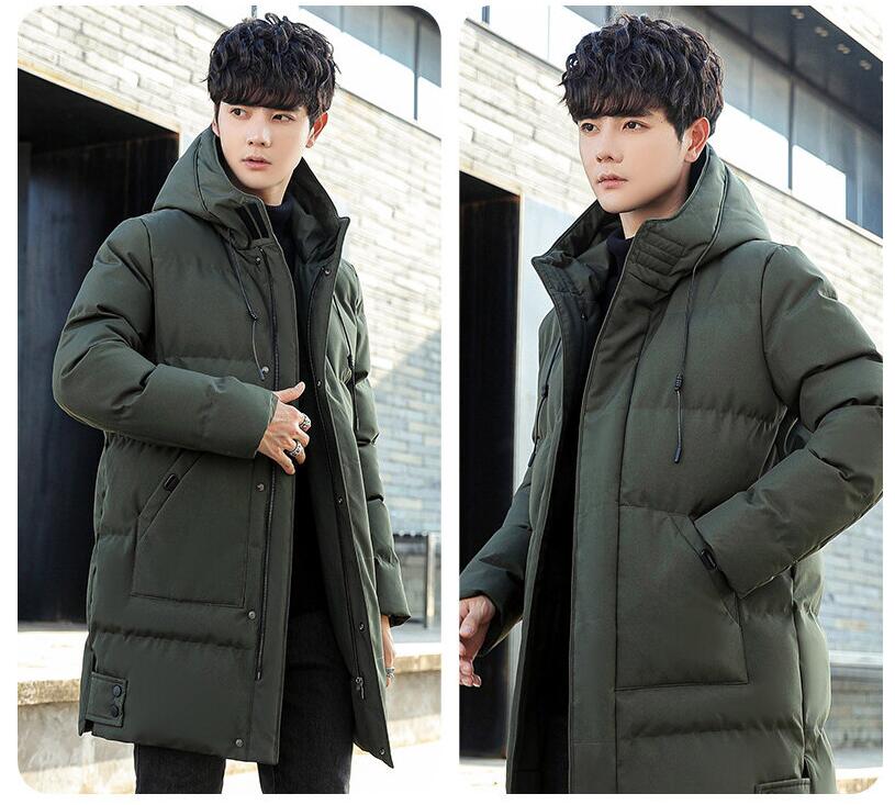 ダウンコート メンズ 無地 防寒着 フード付き ビジネスコート ロング丈 冬物 秋冬 ダウンジャケット カッコイイ ロングコート 冬服 カジュアル 通勤 通学 中綿コート アウター 暖かい オーバー
