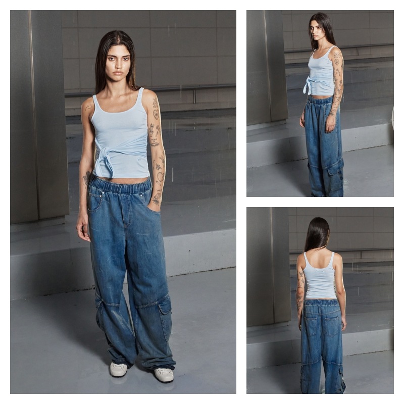 【OPEN Yy】 KNOTTED SLEEVELESS : SKY BLUE 【OPEN Yy】 KNOTTED SLEEVELESS : SKY BLUE