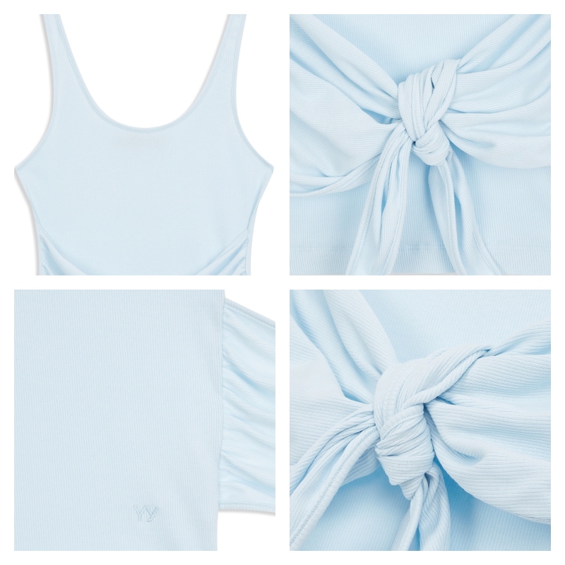 【OPEN Yy】 KNOTTED SLEEVELESS : SKY BLUE 【OPEN Yy】 KNOTTED SLEEVELESS : SKY BLUE