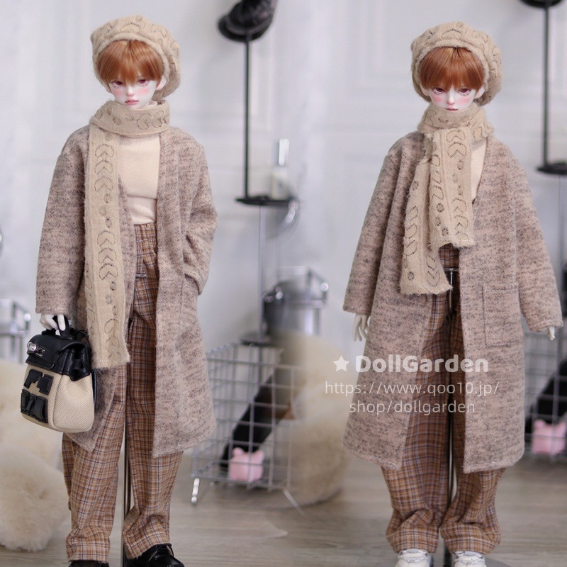BJD 1/6 1/4 1/3 70 75 ドール 服 ロングコート+ハイネックトップス+パンツ+帽子+マフラー 幼SD/MSD/POPO68/70cm/ID75サイズ球体関節人形用衣装セット BJD 1/6 1/4 1/3 70 75 ドール 服 ロングコート+ハイネックトップス+パンツ+帽子+マフラー 幼SD/MSD/POPO68/70cm/ID75サイズ球体関節人形用衣装セット