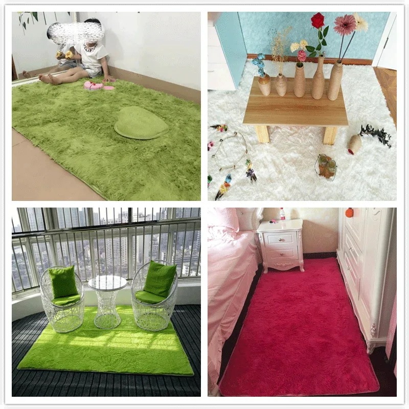 ふわふわの柔らかい緑のリビングルームのカーペット 子供部屋用の大きくて柔らかいカーペット Grass green carpet 80X200cm