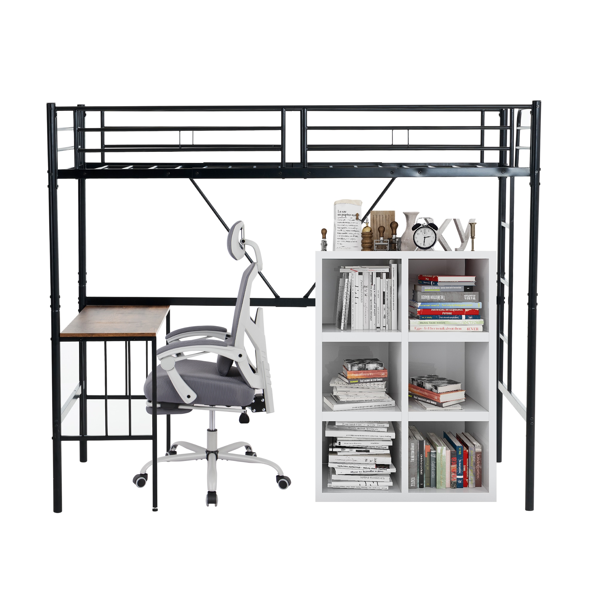 ホワイトロフトベッド パイプベッド シングル 木 収納 北欧風 子供部屋 スチール 耐震 ベッド SDG