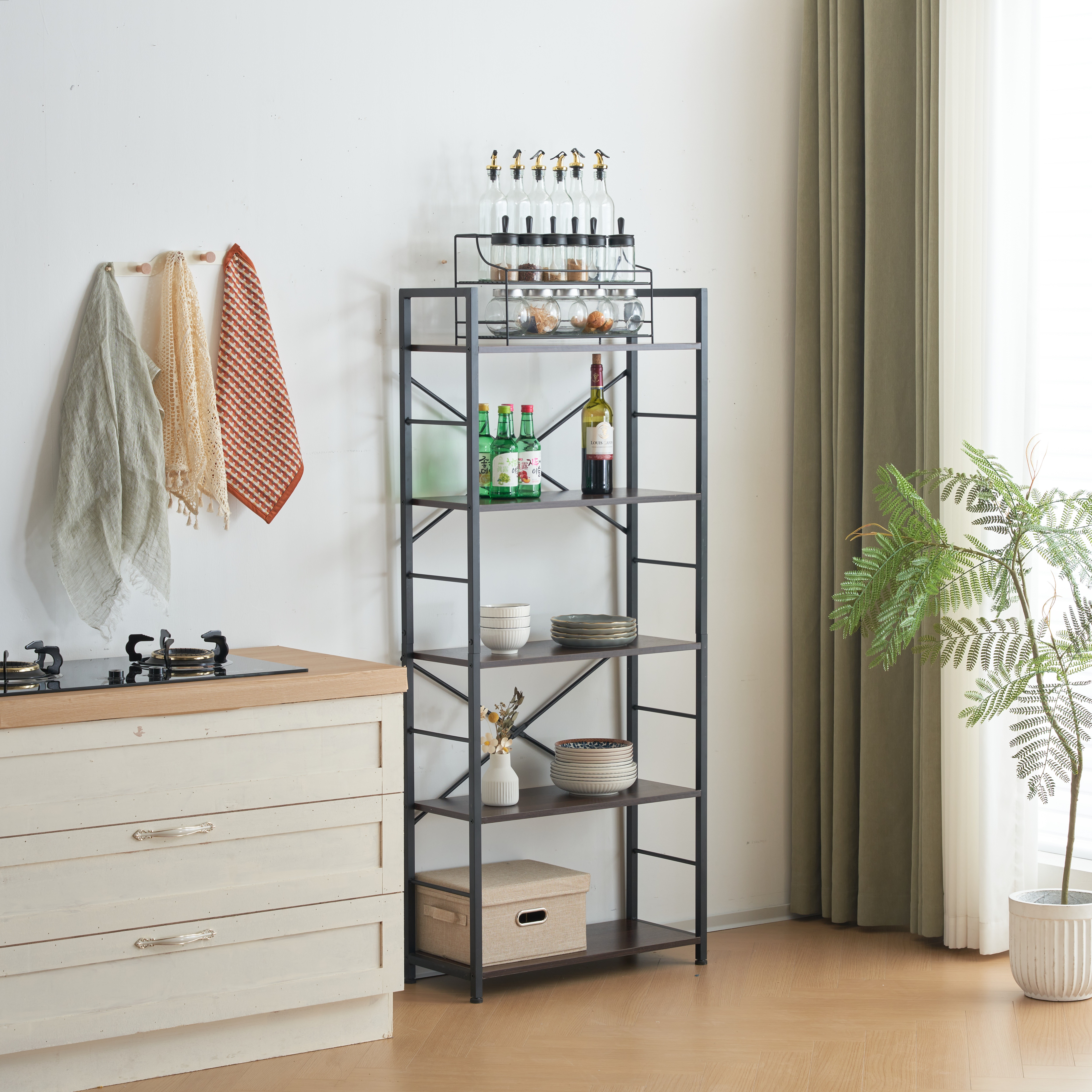 446ウッドグレー　新作 収納棚 収納ラック 収納 ユニットシェルフ オープンラック スチールラック 木製 スリム キッチン 本棚 食器棚 レンジ台 リビング キッチン 部屋収納 おしゃれ 北欧