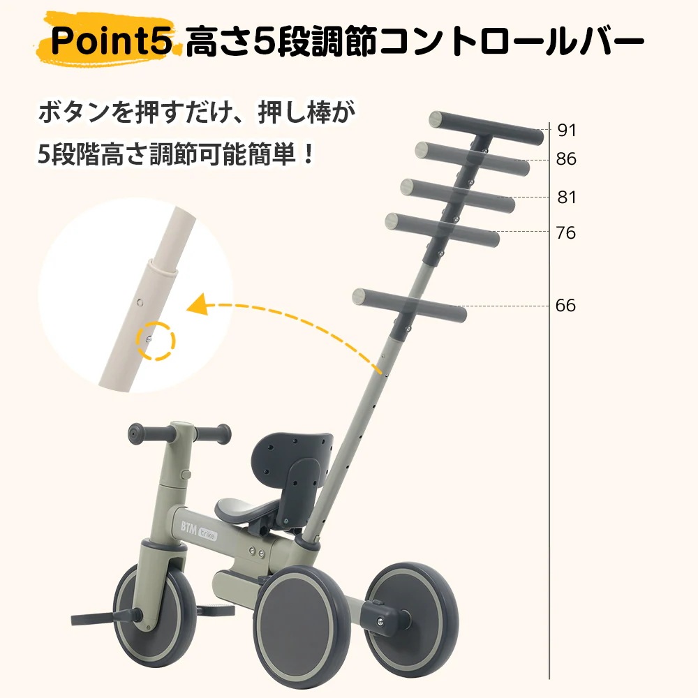 【ブラック×グレー】子供用三輪車 5in1自転車 折りたたみ可能 超軽量 オリジナル 高さ調節押し棒付き 組み立て簡単 【ブラック×グレー】子供用三輪車 5in1自転車 折りたたみ可能 超軽量 オリジナル 高さ調節押し棒付き 組み立て簡単
