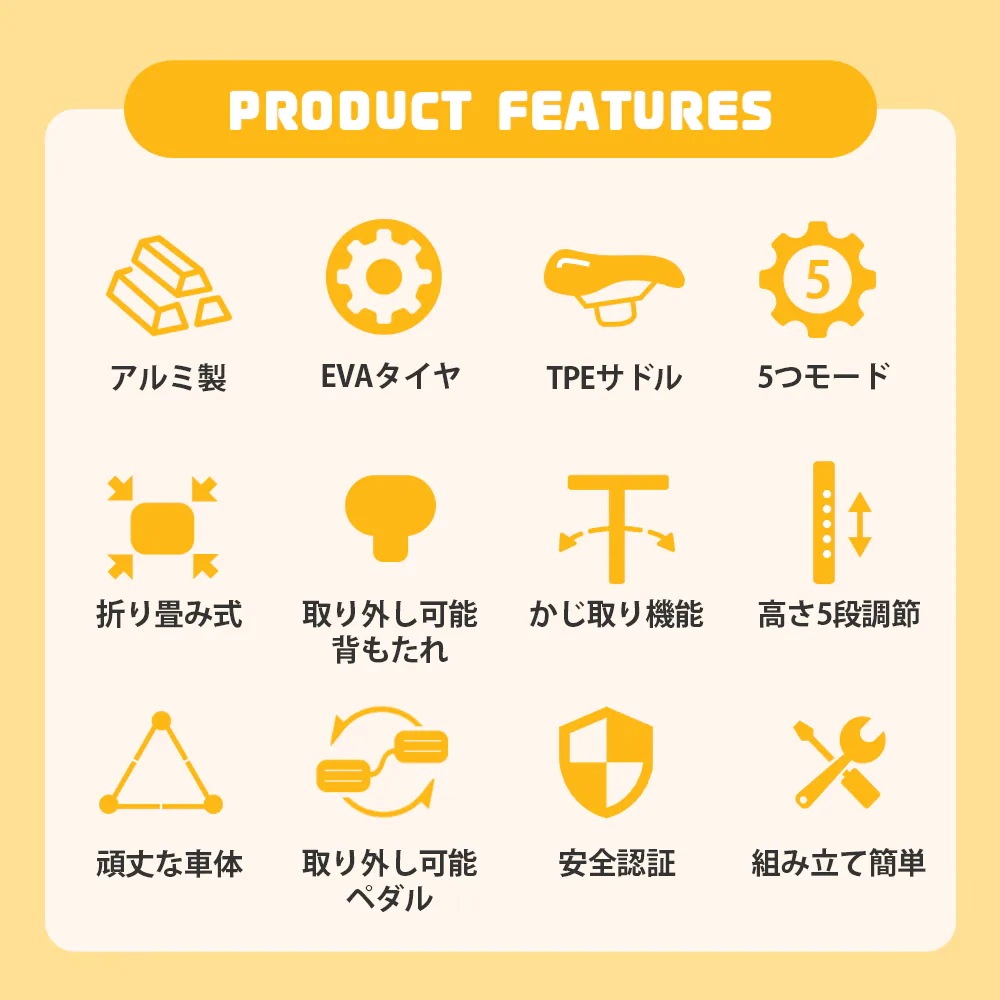 【ブラック×グレー】子供用三輪車 5in1自転車 折りたたみ可能 超軽量 オリジナル 高さ調節押し棒付き 組み立て簡単 【ブラック×グレー】子供用三輪車 5in1自転車 折りたたみ可能 超軽量 オリジナル 高さ調節押し棒付き 組み立て簡単