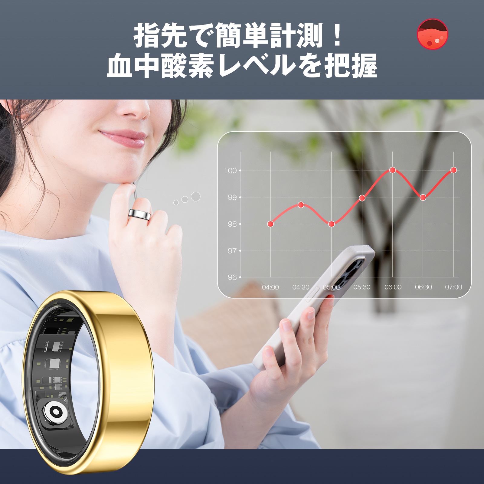 スマートリング 24時間健康管理 IP68防水 心拍数血中酸素 歩数計 睡眠記録 運動モード スマート 指輪 磁気充電ケーブル 最大7日間使用 スマートリング 24時間健康管理 IP68防水 心拍数血中酸素 歩数計 睡眠記録 運動モード スマート 指輪 磁気充電ケーブル 最大7日間使用