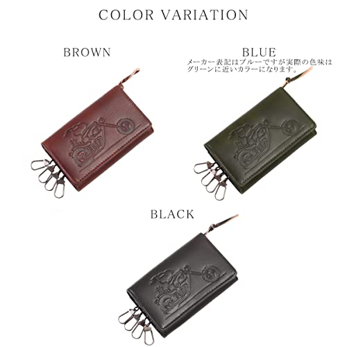 ピーナッツ] PEANUTS キーケース SNOOPY スヌーピー 本革 小銭入れ メンズ レディース 73302 (ブルー)