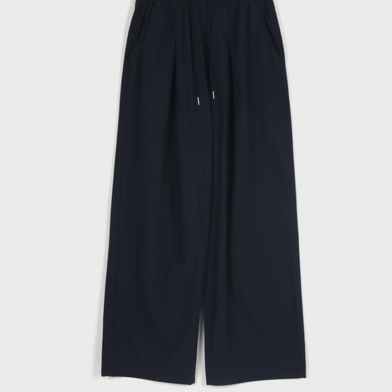 ブラックアップ (ユニセックス) なめらかなピンタックワイドバンディングパンツ ブラックアップ (ユニセックス) なめらかなピンタックワイドバンディングパンツ